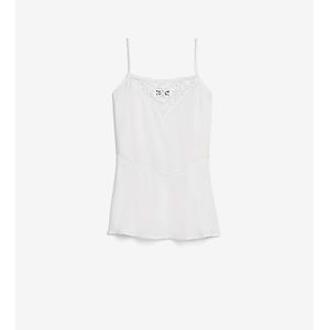 Express White Cami With Lace Adjustable Straps